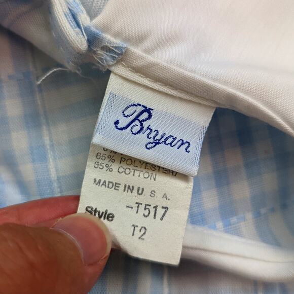 Vintage Bryan Dress Girls Sz 2T Blue Plaid Collar 80s Frilly Fancy - Picture 4 of 4